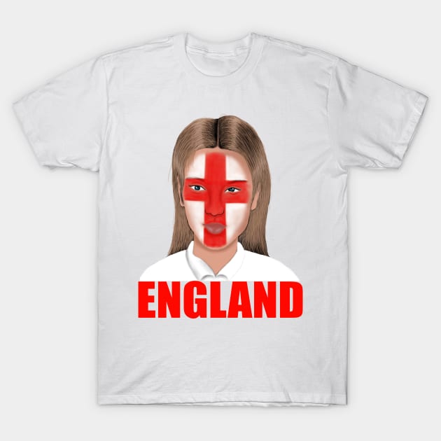 England Flag Football English Fan T-Shirt by Merchweaver